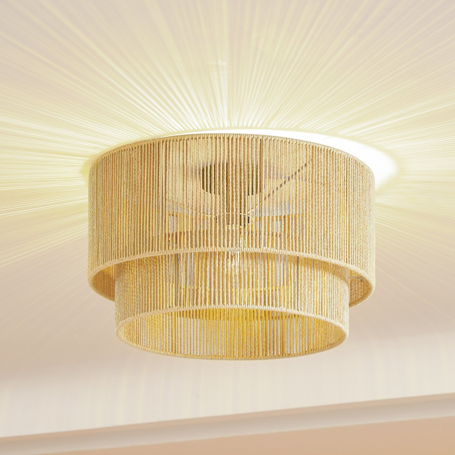 Plafonnier Lindby Anuva de catégorie B, lampe de plafond, luminaire, éclairage de plafond, design 