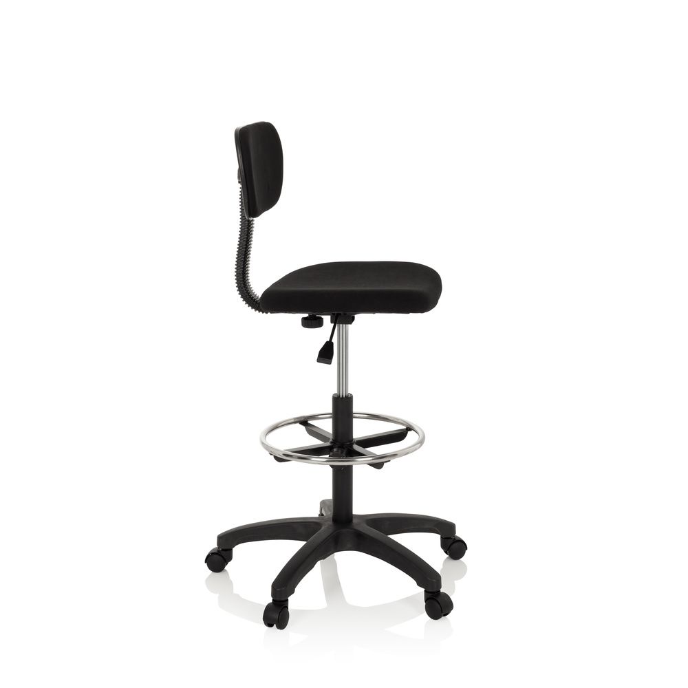 hjh OFFICE Arbeitsstuhl TOP WORK 05 Hocker schwarz Stoff höhenverstellbar 100kg - 4251084680046