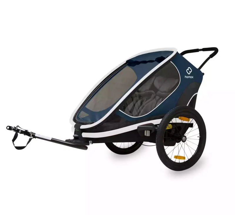 Hamax Outback Navy/White Zweisitzer Fahrradanhänger Kinderanhänger Anhänger B-Ware