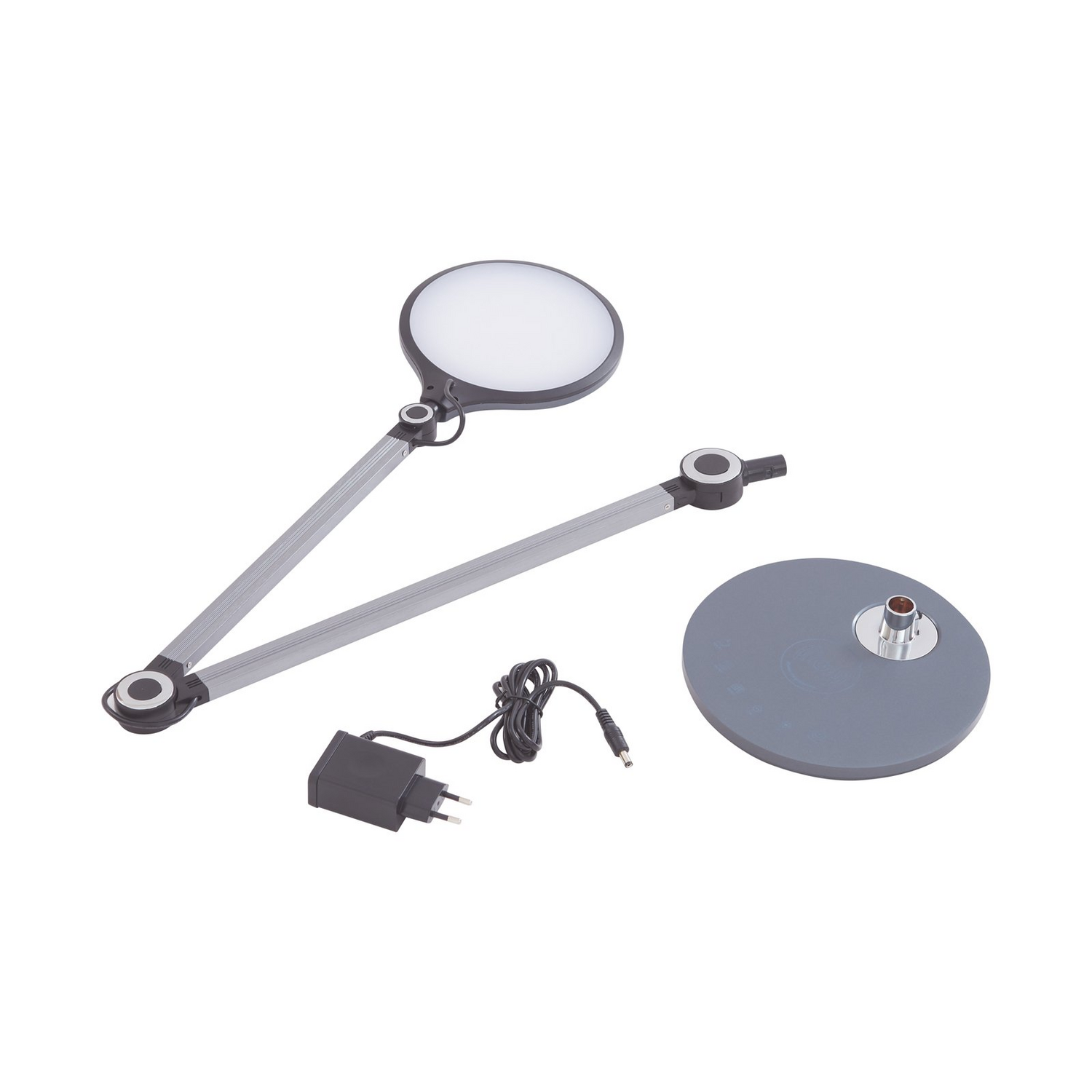 B-Ware Lindby Tischleuchte Lampe Led Nyxaris Grau Metall Ladestation Touchdimmer845