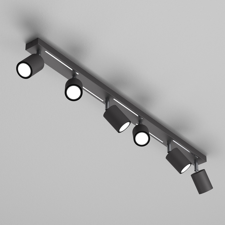 Deckenstrahler Jarek anthrazit chrom sechsflammig Deckenlampe Deckenleuchte Spot