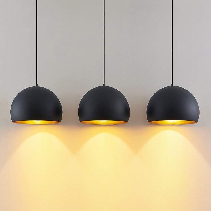 Lindby Tarjei Pendelleuchte Hängeleuchte Deckenlampe Leuchte 146cm Schwarz Gold B-Ware