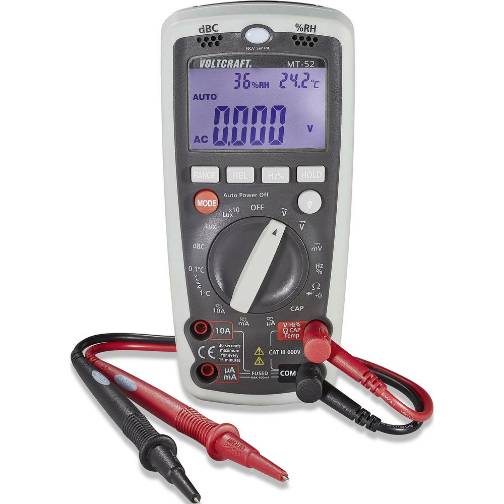 B-Ware Voltcraft Multitester Mt 52 Multimeter Strommesser Cat Iii 600 V Spannungsmesser
