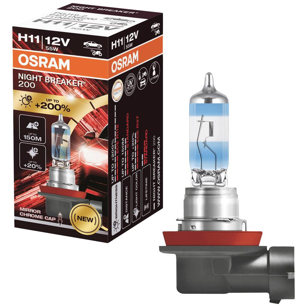 OSRAM 64211NB200 Halogen Leuchtmittel H11 55 W 12 V Beleuchtung Lampe Leuchte