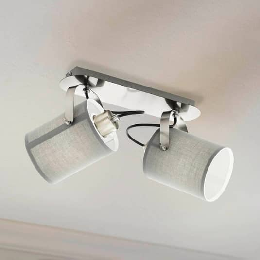 B-Ware Eglo Deckenlampe Deckenleuchte Leuchte Lampen Villabate 2 Grauen Textilschirmen