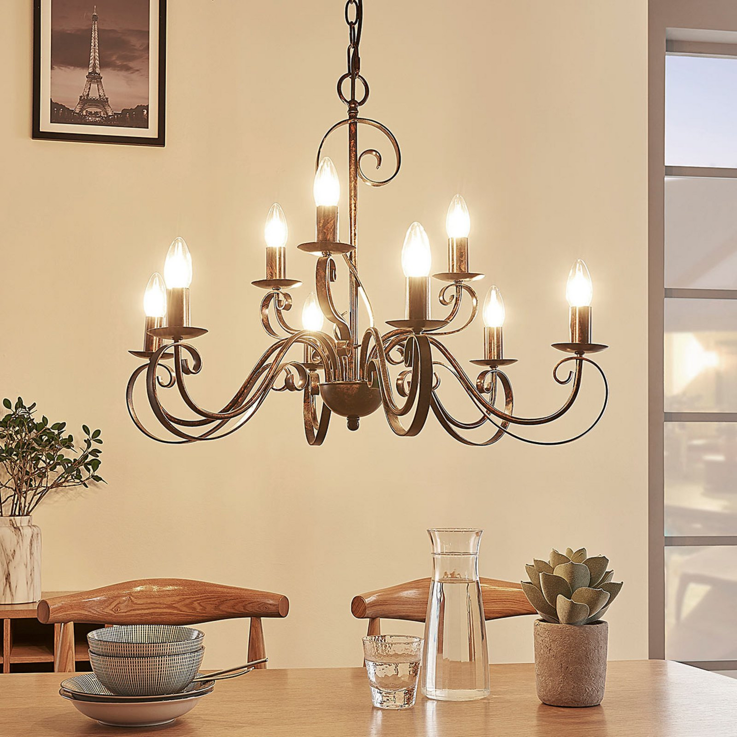 Lustre Lindby Country House Caleb Suspension Lampe de plafond E14560 