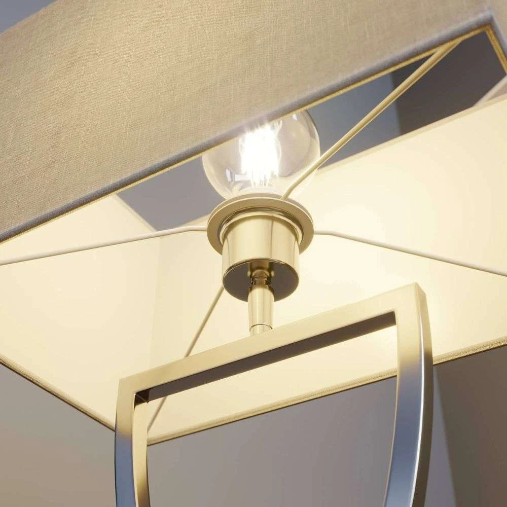 B-Ware Lucande Evaine Tischleuchte Schreibtischleuchte Bürotischlampe Lampe Chrom Weiß