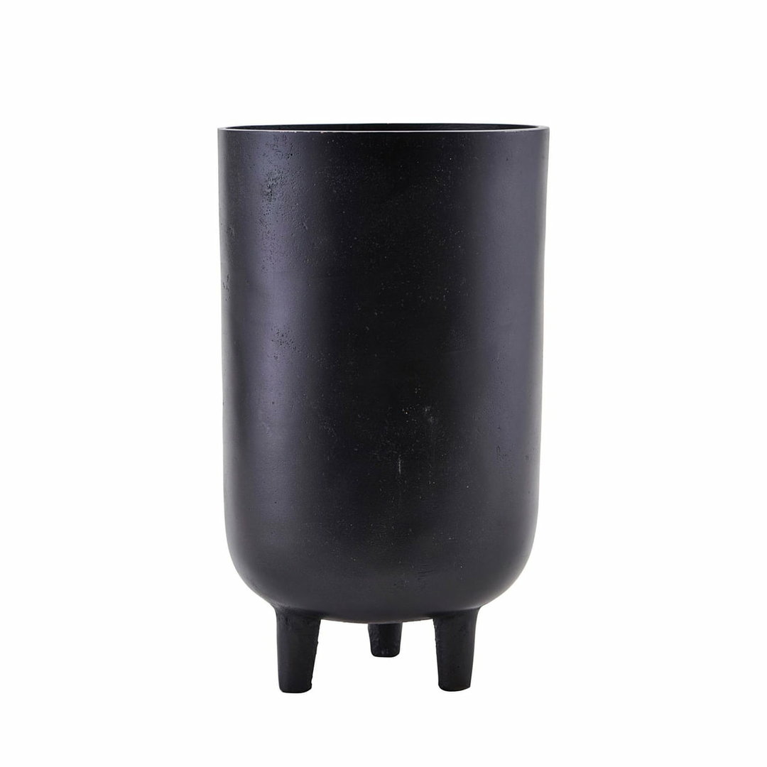 House Doctor Jang Blumentopf Vase Blumenvase Pflanzentopf Ø 15 x H 26 cm schwarz