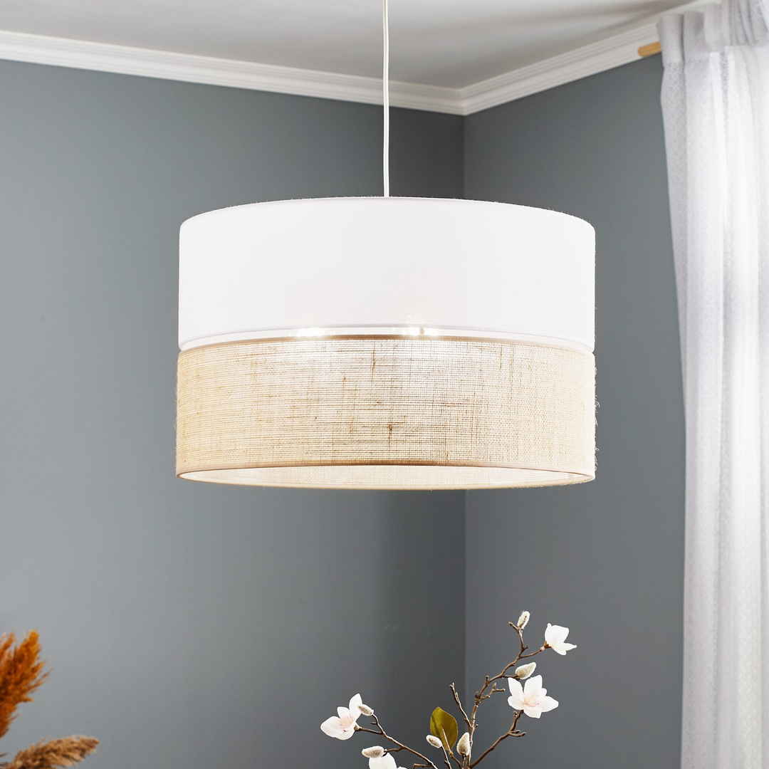Euluna Hängeleuchte Linobianco Jute Weiß Braun Hängeleuchte Pendelleuchte Lampe B-Ware