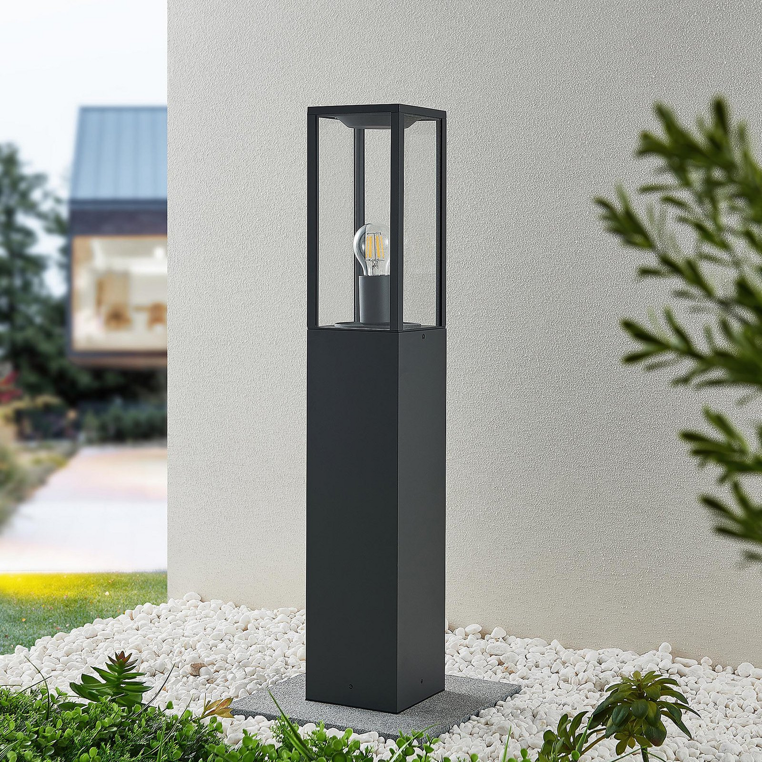 B-Ware Lindby Peldar Wegeleuchte Gartenleuchte Sockelleuchte E27 In Kantigem Design