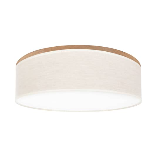 B-Ware Euluna Deckenlampe Deckenlampe Lampe Leuchte Canvas Beige ø 48cm Höhe 16 Cm E27
