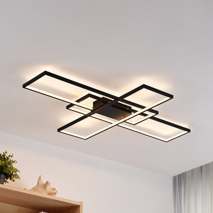 Lindby LED-Deckenlampe Leuchte Deckenleuchte Lampe LED Schwarz dimmbar 32W