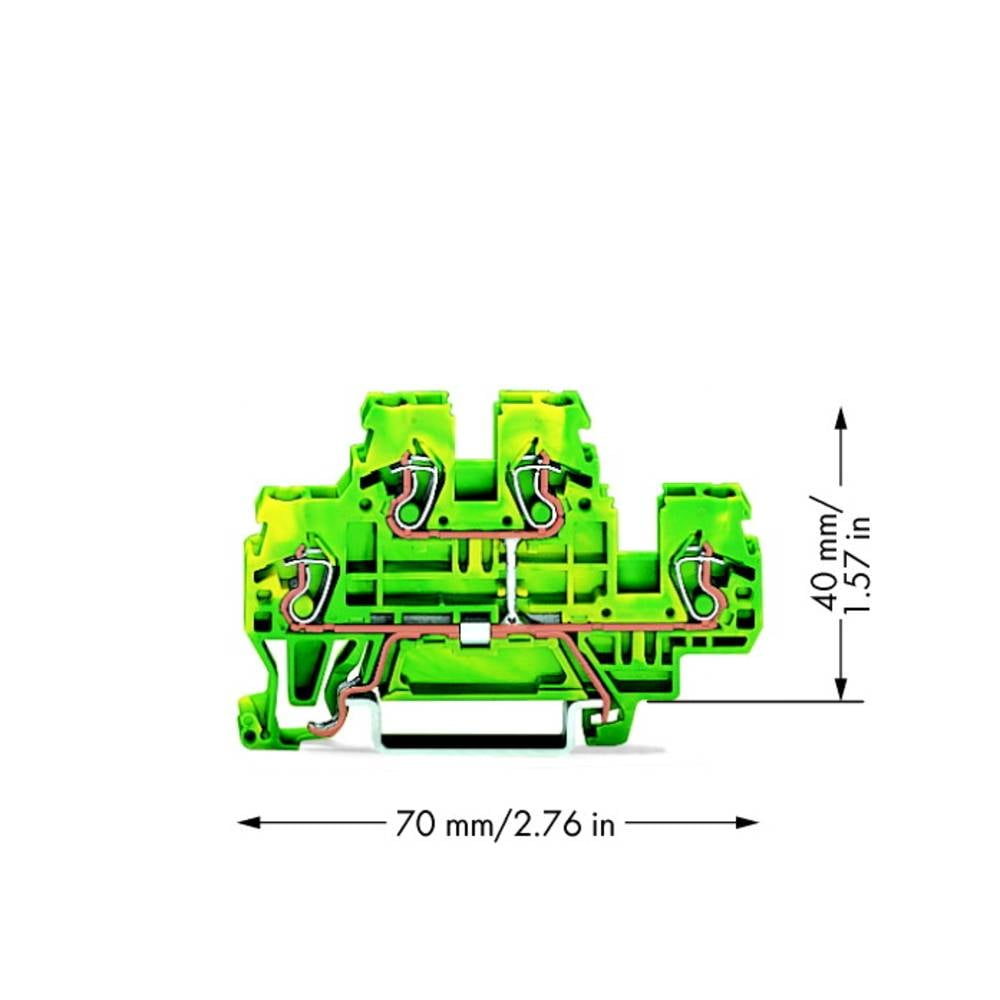 Wago 870-507 Doppelstock-Schutzleiterklemme 5 mm Zugfeder PE Grün Leiterklemme