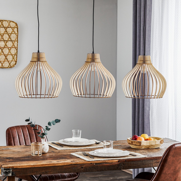 Euluna Barrel Hängeleuchte Deckenlampe Pendelleuchte Lampe E27 Holzschirm H516 B-Ware - 5907623620583