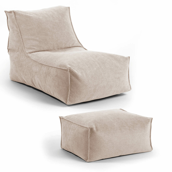 Mokebo 'Der Sundowner' Indoor Sitzsack Mit Hocker Pouf Sitzkissen Bodenkissen  B-Ware