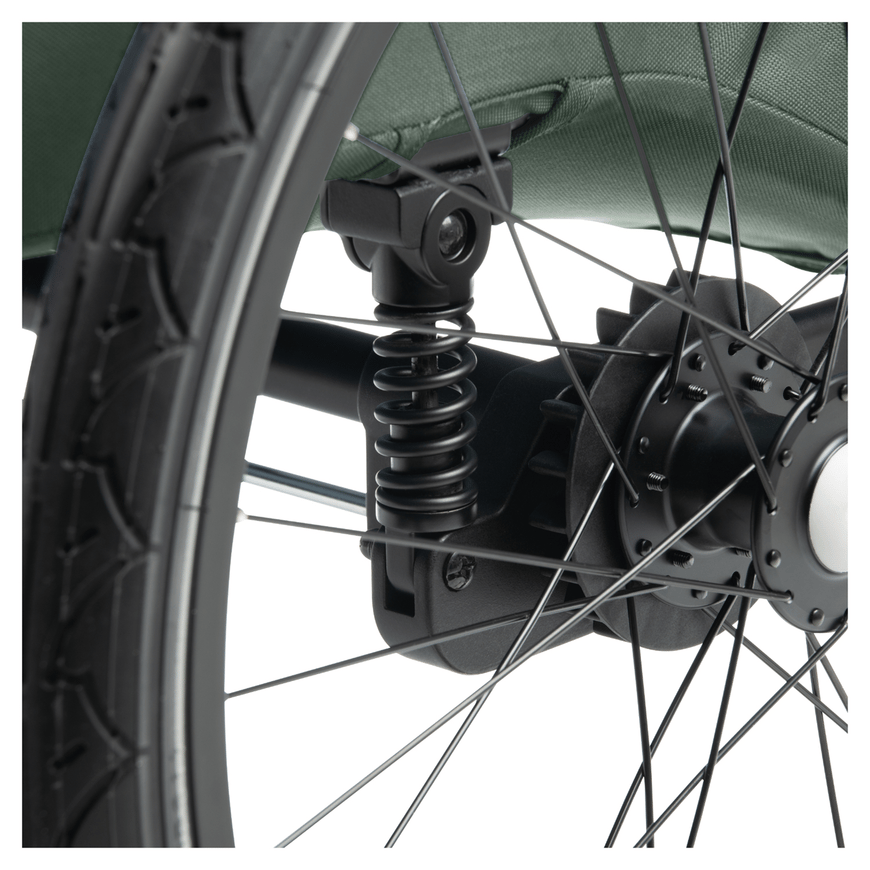 B-Ware Hauck Dryk Duo Plus Dark Green Kinderwagen Fahrradanhänger Anhänger Buggy
