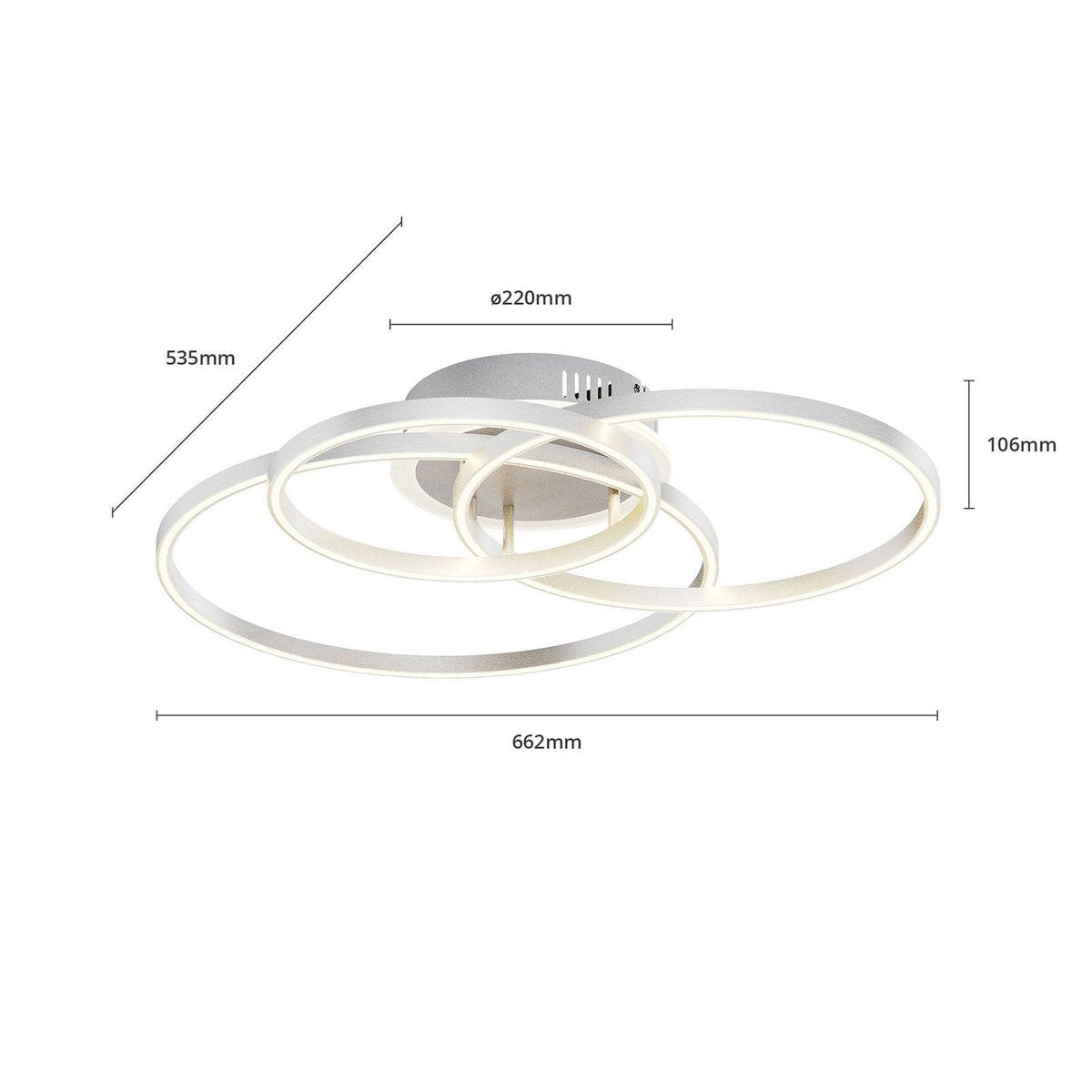 Lindby Smart Tula LED-Deckenlampe Deckenlampe Lampe Leuchte Licht 40W Alu nickel - 8502193151302