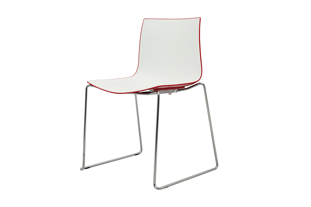 Arper Catifa 46 Sitzschale hoch Esszimmerstuhl Stuhl Küchenstuhl Design weiß rot