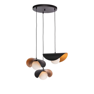 B-Ware Hängelampe Vatoz 6142 3fl Rondell Schwarz Opalglas Hängeleuchte Leuchte Lampe