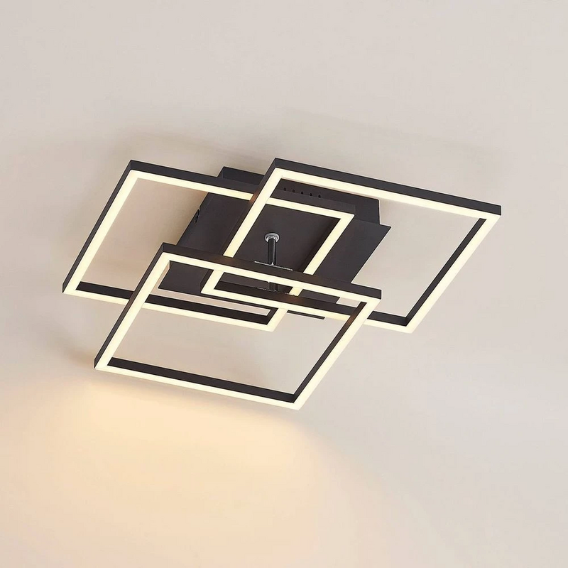 B-Ware Lindby Qiana Led Deckenlampe Cct Leuchte Lampe Led Schwarz Dimmbar Fernbedienung