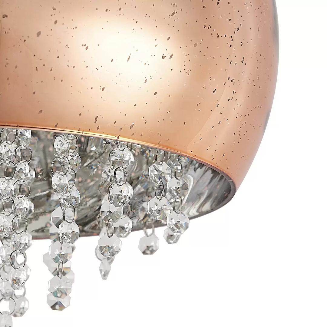 Lucande Elinara Kristall-Deckenlampe Deckenleuchte Leuchte Lampe LED 40cm kupfer