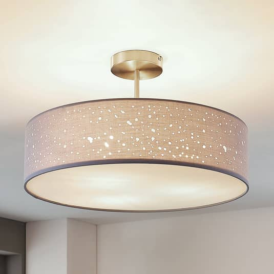 Plafonnier Lindby, lampe, éclairage, Umma, avec indication de distance, gris, qualité B