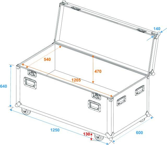 Roadinger ODV-1 Case (L x B x H) 615 x 1270 x 790mm Case Koffer Elektronikkoffer