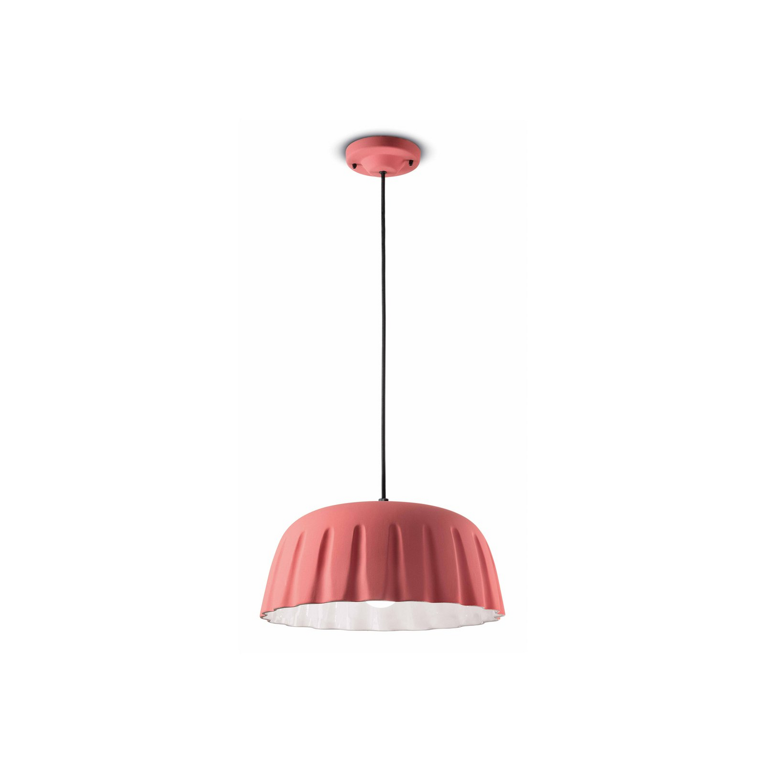 Ferroluce Hängeleuchte Madame Gres Keramik Höhe 18 Cm Rosa Deckenlampe Lampe B-Ware - 8056598474305
