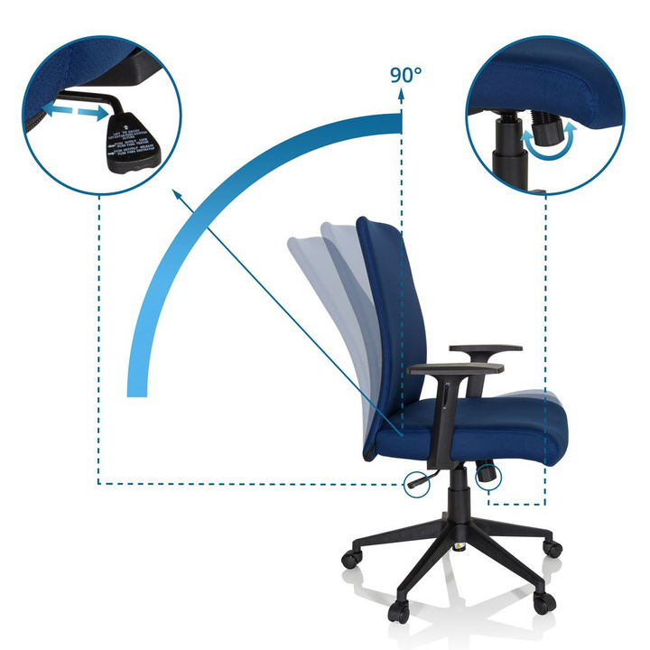 hjh OFFICE Bürostuhl Drehstuhl COSIO I Computerstuhl Büro-Stuhl Stuhl Stoff blau