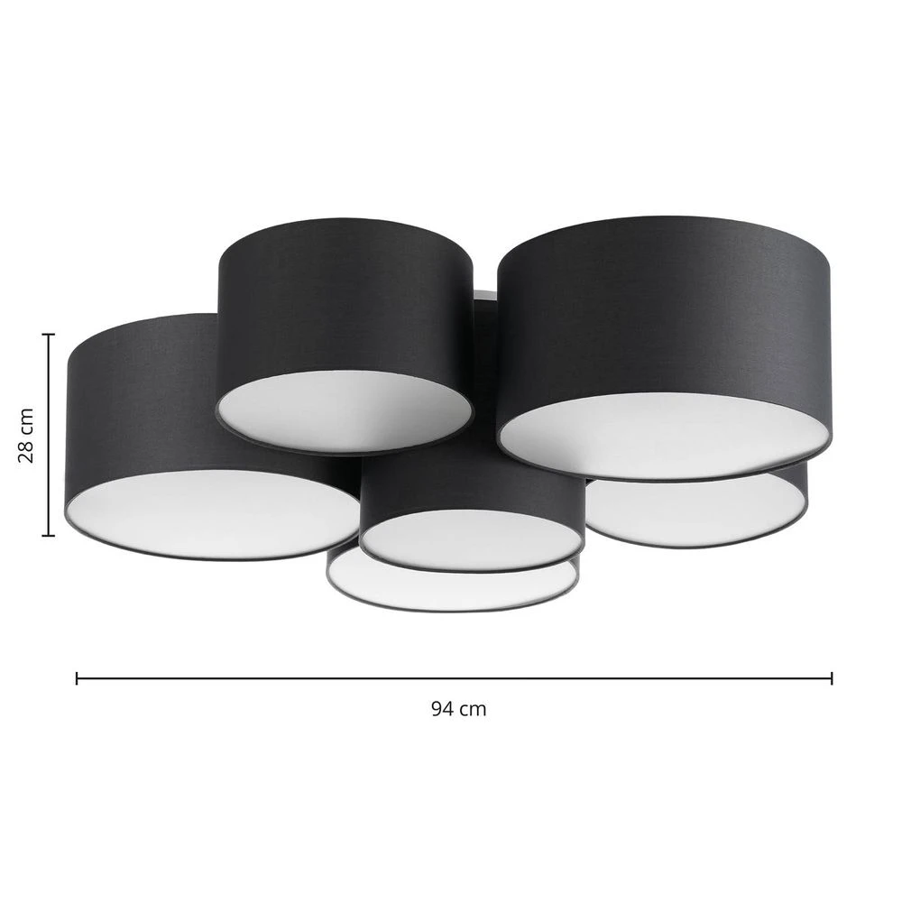Lindby Maureka Stoff-Deckenleuchte Deckenlampe Deckenlicht Leuchte sechsflammig