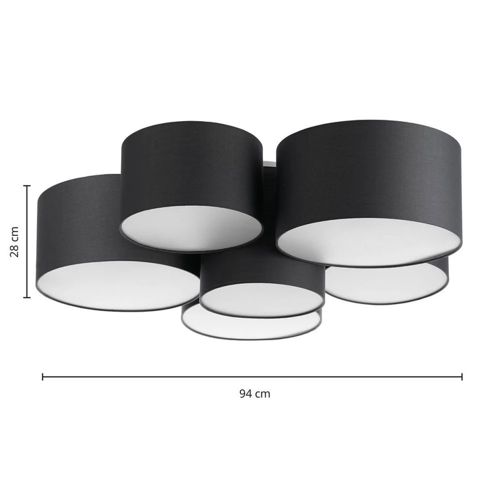 Lindby Maureka Stoff-Deckenleuchte Deckenlampe Deckenlicht Leuchte sechsflammig