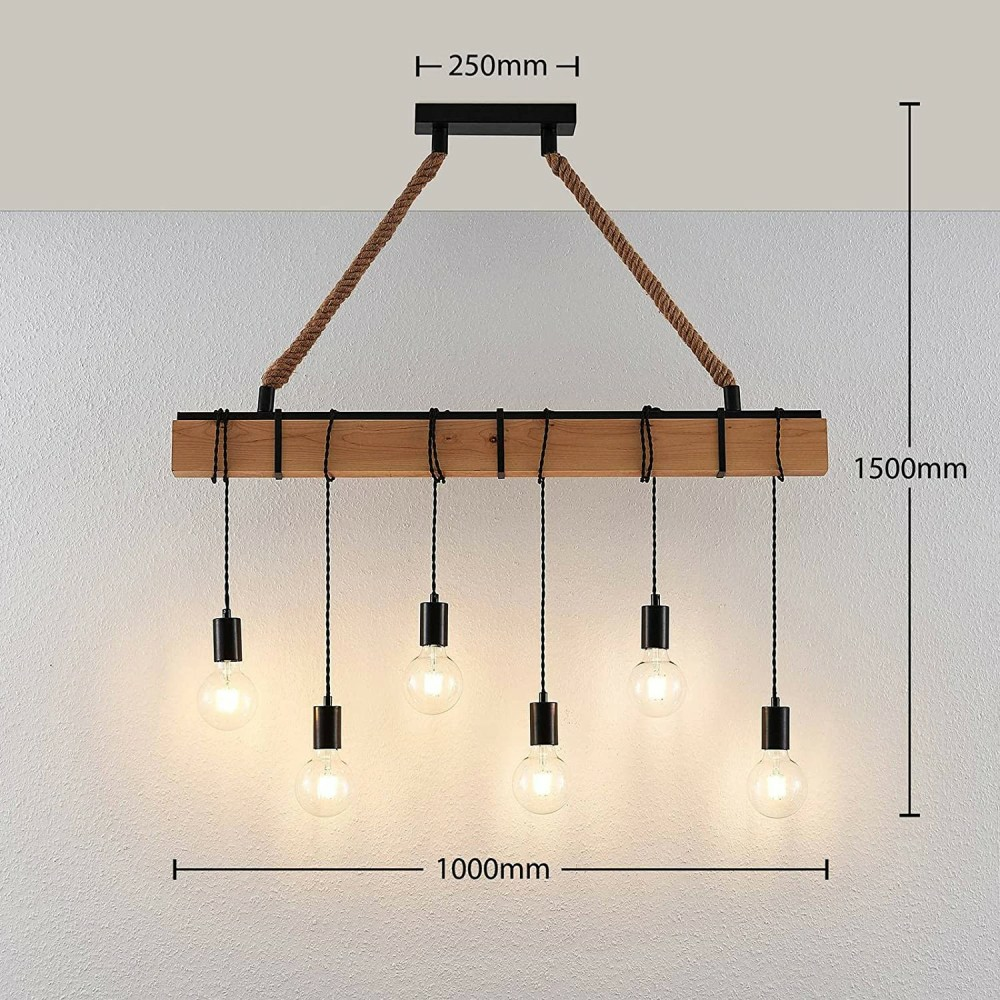 Lindby Balken-Pendelleuchte Cintia Hängelampe Deckenleuchte Lampe E27 6-flammig