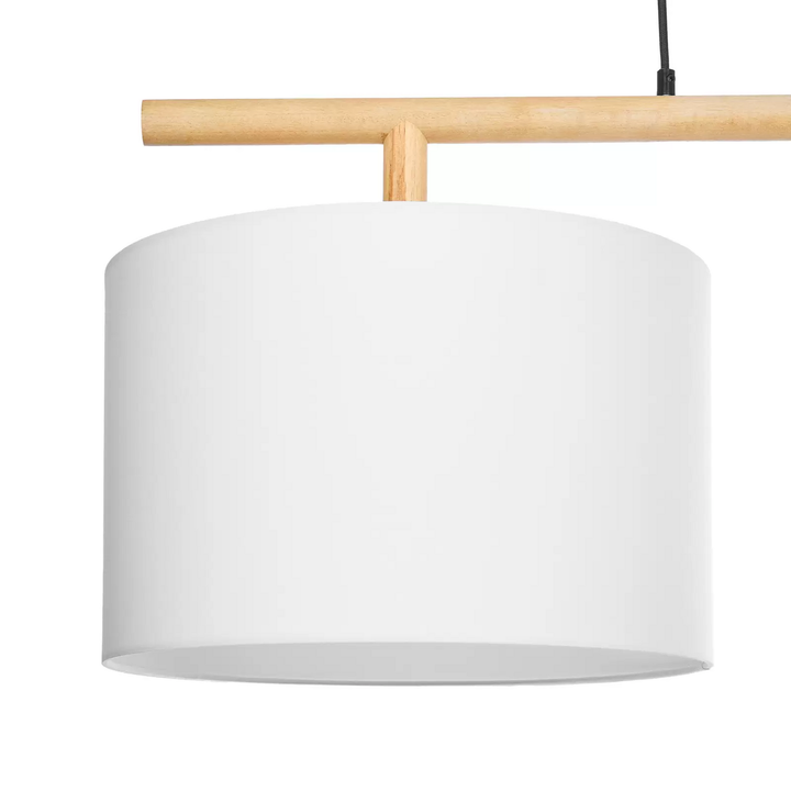 Lindby Chava Hängeleuchte Deckenlampe Lampe Leuchte Zweiflammig E27 Weiß Holz895 B-Ware - 4251911720105