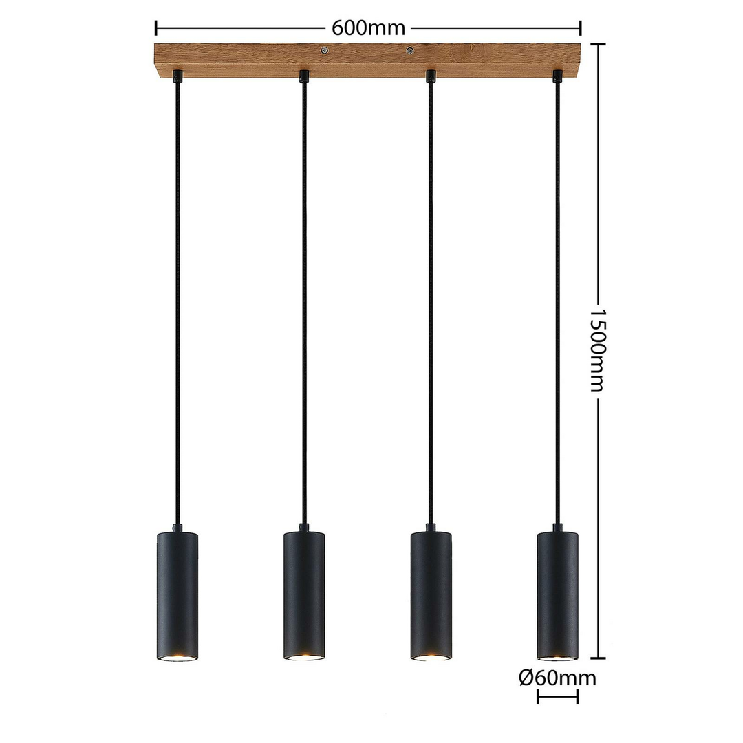 Lindby Maniva Pendelleuchte Deckenlampe Hängeleuchte Lampe Leuchte GU10 Holz