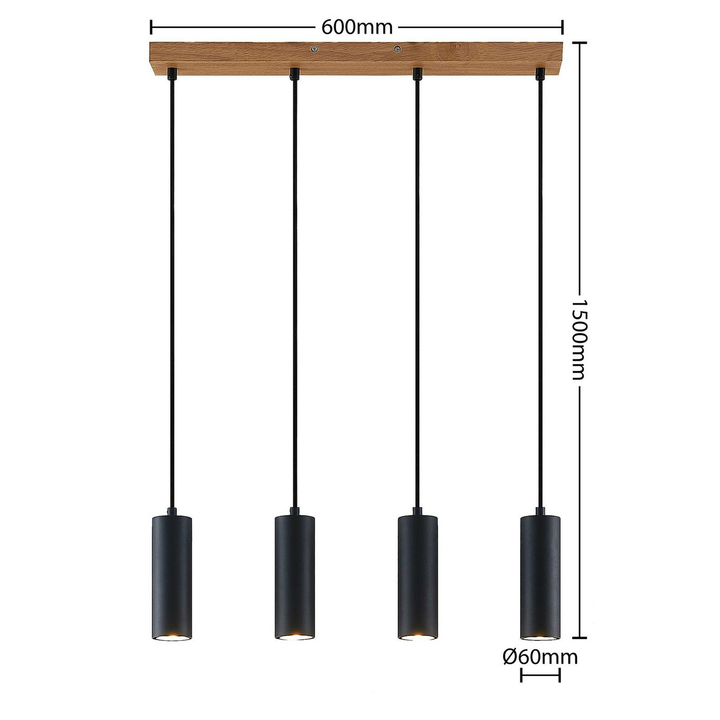 Lindby Maniva Pendelleuchte Deckenlampe Hängeleuchte Lampe Leuchte GU10 Holz