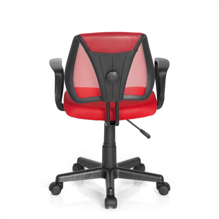 hjh OFFICE Kinderdrehstuhl KIDDY CD Stoff Netzstoff Armlehnen Rot Kinderstuhl - 4251084653521