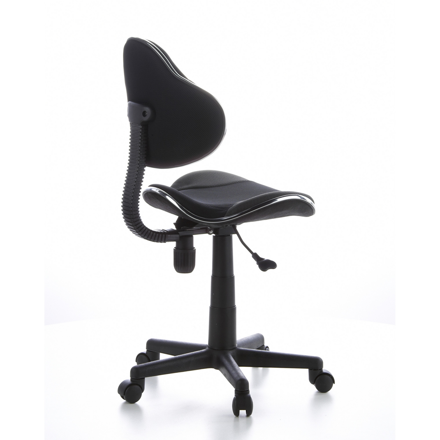Chaise de bureau enfant Kiddy Gti 2 en tissu noir et gris, de qualité B (Hjh Office).