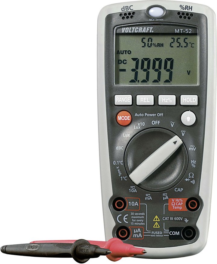 Voltcraft Hand Multimeter Multimeter Digital Umwelt Messfunktion Cat Iii 600 V B-Ware