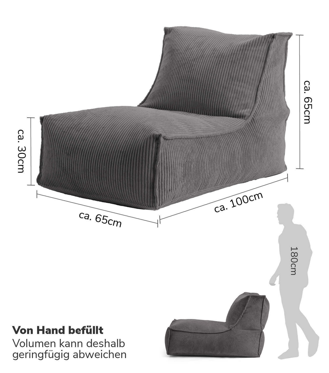 Mokebo  'Der Gelassene' Sitzsack Bean Bag Relaxliege Anthrazit Bodenkissen  B-Ware