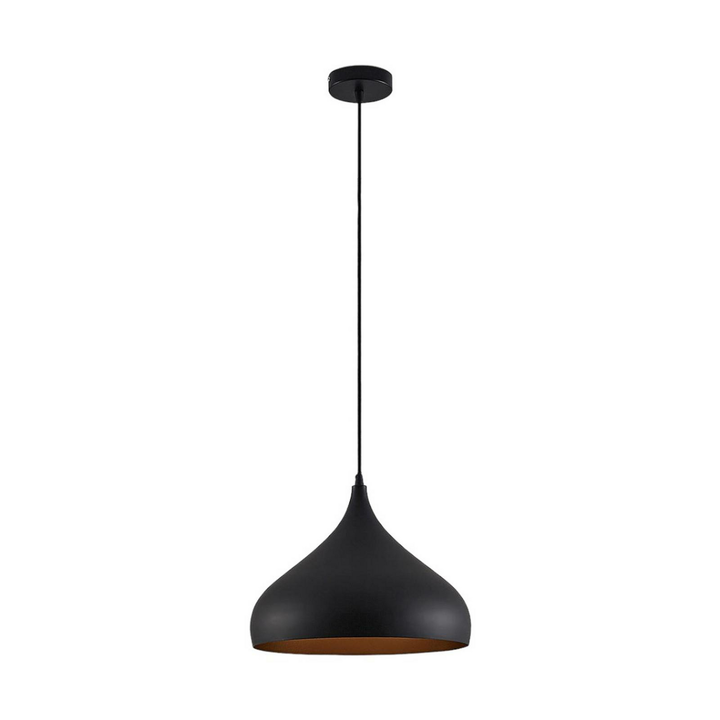 Lindby Aluminium-Pendelleuchte Ritana Hängeleuchte Deckenlampe E27 schwarz-gold