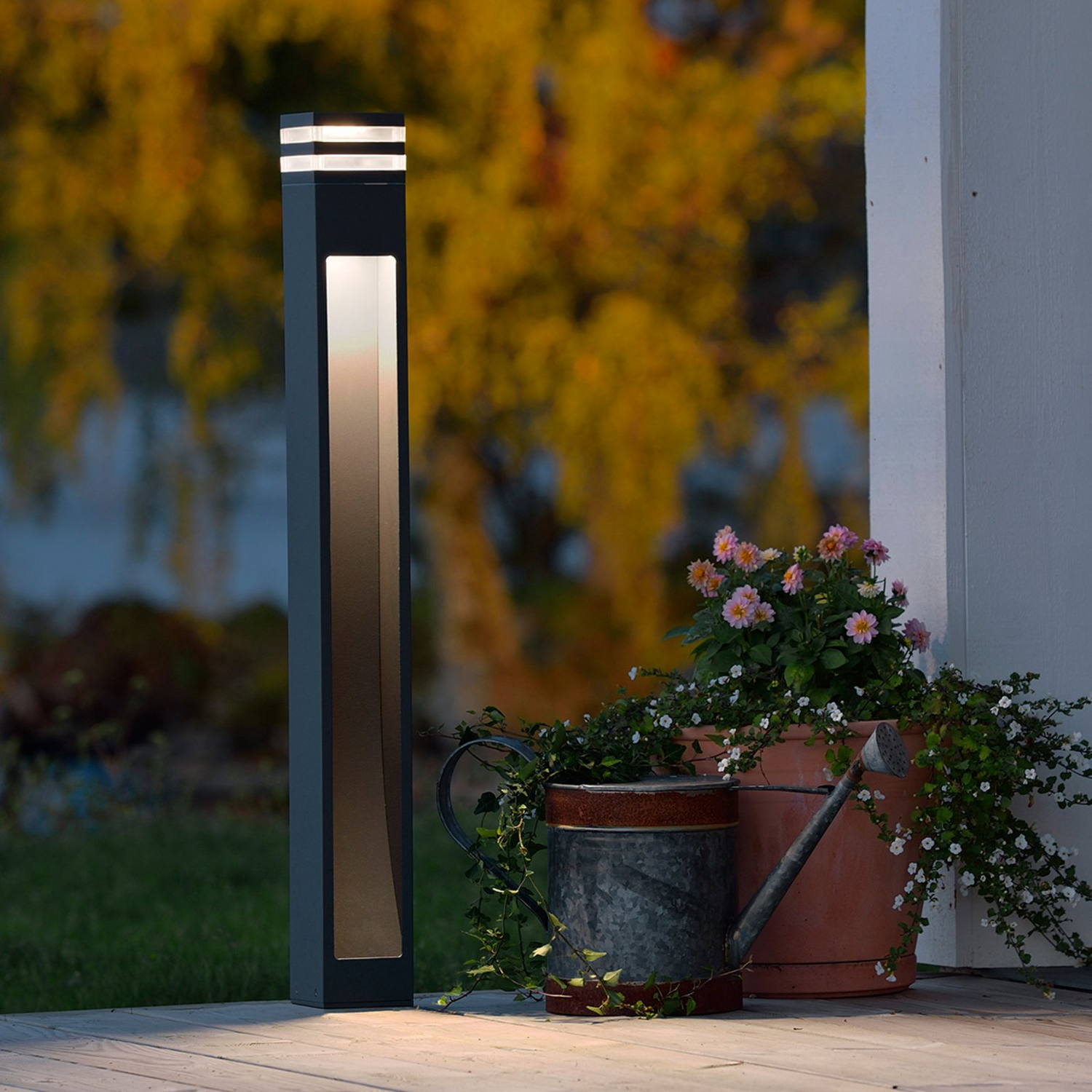 Konstsmide Massa 7945-370 Lampadaire d'extérieur à LED, éclairage de chemin, blanc chaud anthracite 