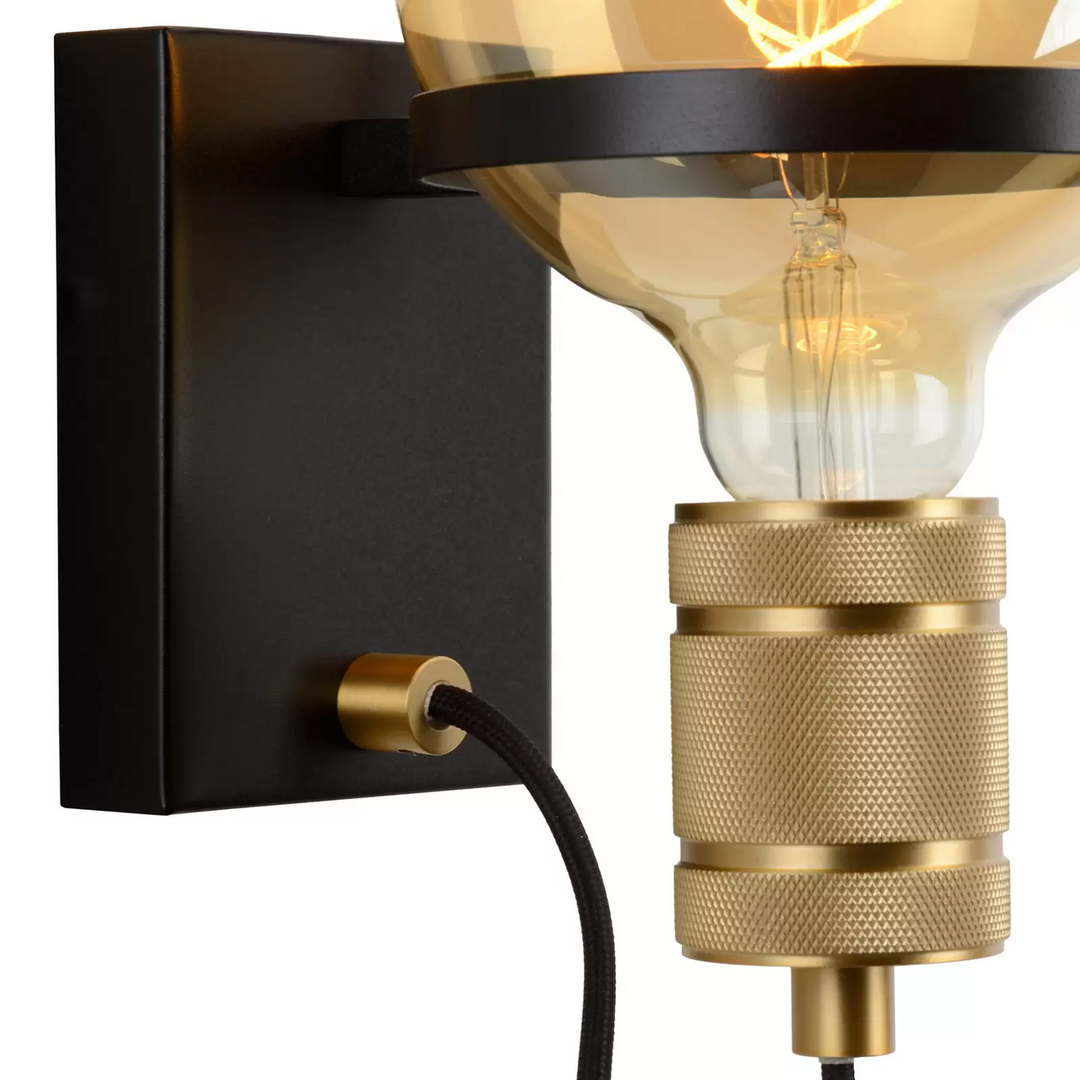 Lucide Wandleuchte Ottelien schwarz/gold Wandlampe Leuchte Spot Lampe Licht