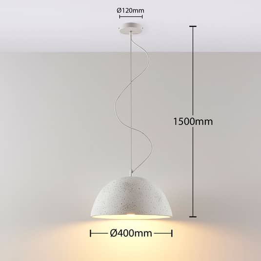 Lindby Smart Beton-Pendelleuchte Carolle Pendellampe Hängelampe Küchenlampe E27