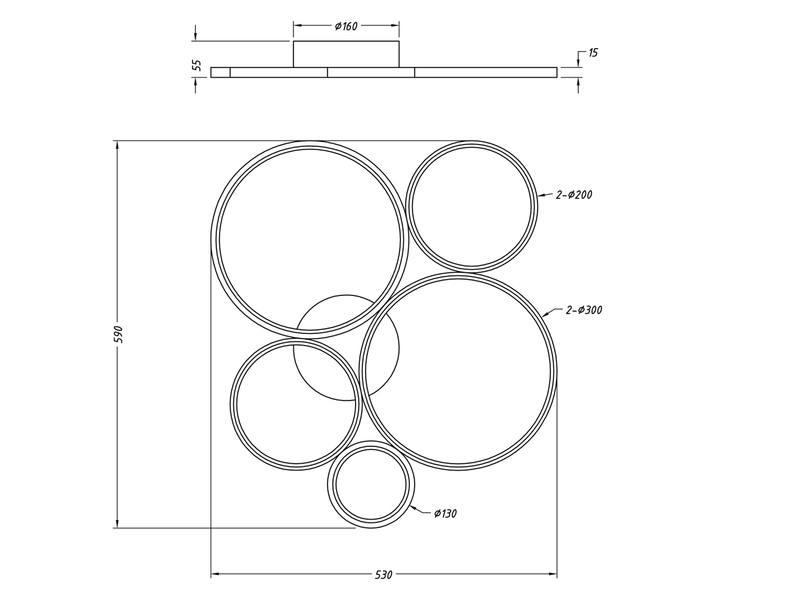 B-Ware Trio Lighting Led Deckenlampe Rondo Hängelampe Deckenlicht Lampe Led 49 W Schw859