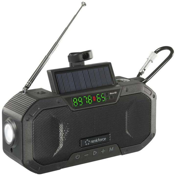 Renkforce RF-CR-300 Outdoorradio Radio UKW MW Notfallradio Bluetooth Solarpanel