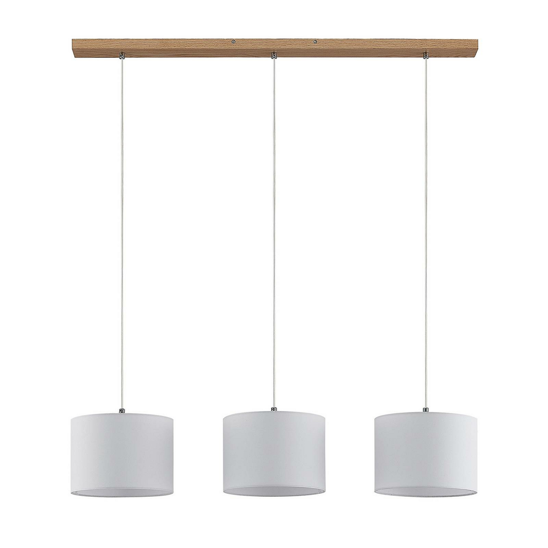 Lindby Imarin Hängeleuchte Hängelampe Lampe Wohnzimmerleuchte E27 Holz Hell Weiß B-Ware - 8503823457992