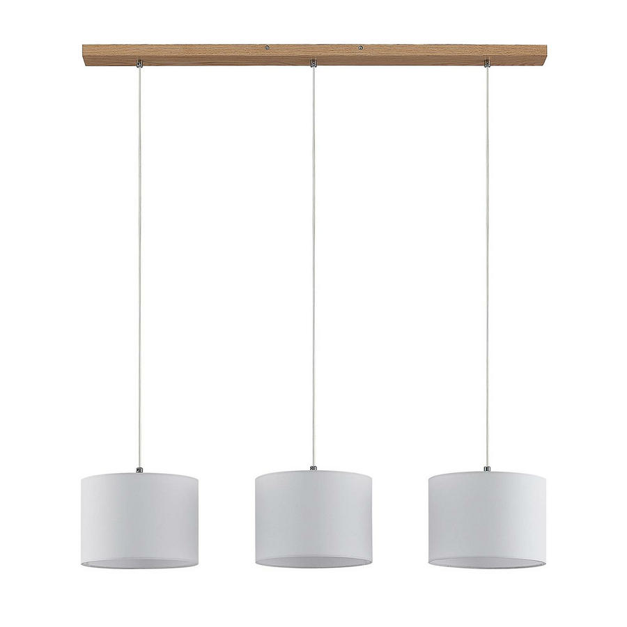Lindby Imarin Hängeleuchte Hängelampe Lampe Wohnzimmerleuchte E27 Holz Hell Weiß B-Ware - 8503823457992