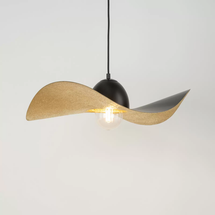 Hängeleuchte Jil Schirm geschwungen schwarz gold Hängelampe Lampe Leuchte Spot