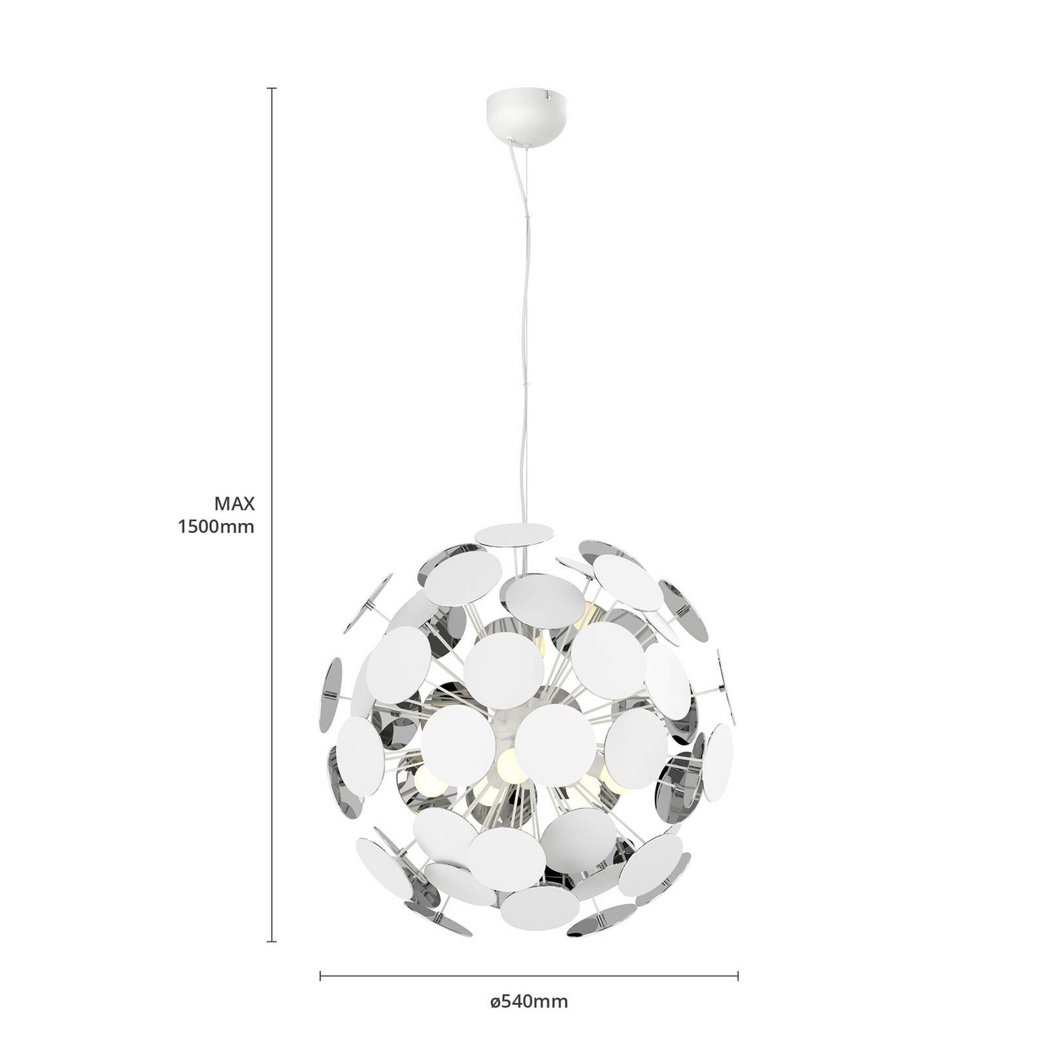 B-Ware Lindby Pendelleuchte Kinan Scheiben Deckenlampe Hängeleuchte Lampe Leuchte Weiß