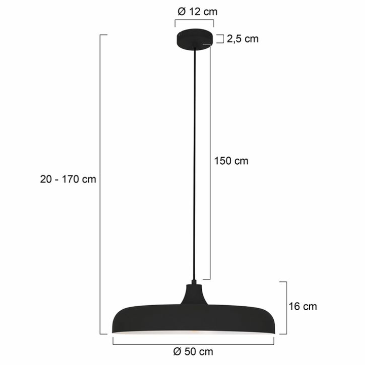 Steinhauer Pendelleuchte Krisip Hänglampe Deckenlampe Lampe 1-flammig Schwarz